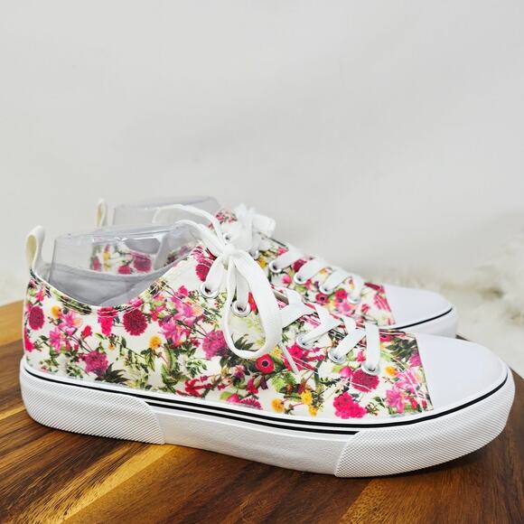 ZGE Canvas Style ZY-K22239 Beautiful Floral Low Top Women's Shoes 9.5 NWOT - Picture 4 of 8